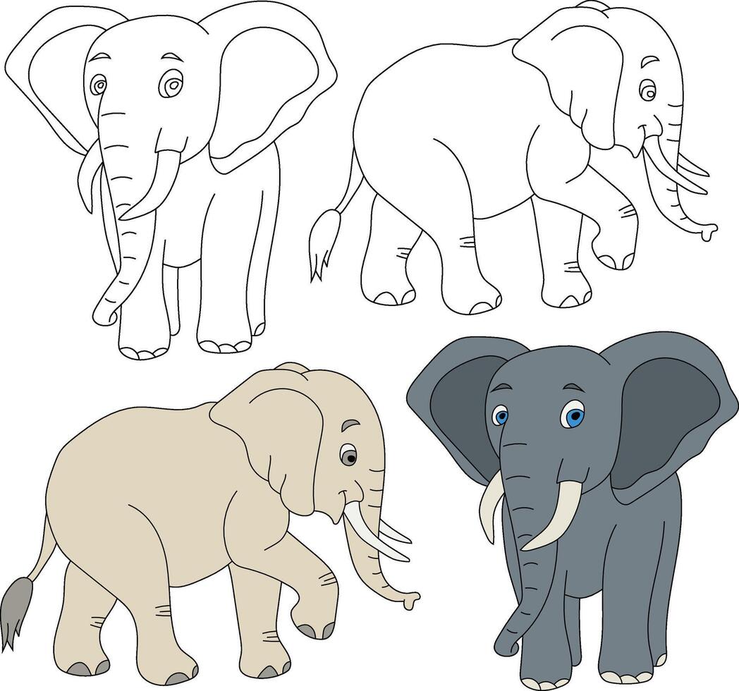 olifant clip art. wild dieren clip art verzameling voor geliefden van oerwouden en dieren in het wild. deze reeks zullen worden een perfect toevoeging naar uw safari en dierentuin-thema projecten. vector
