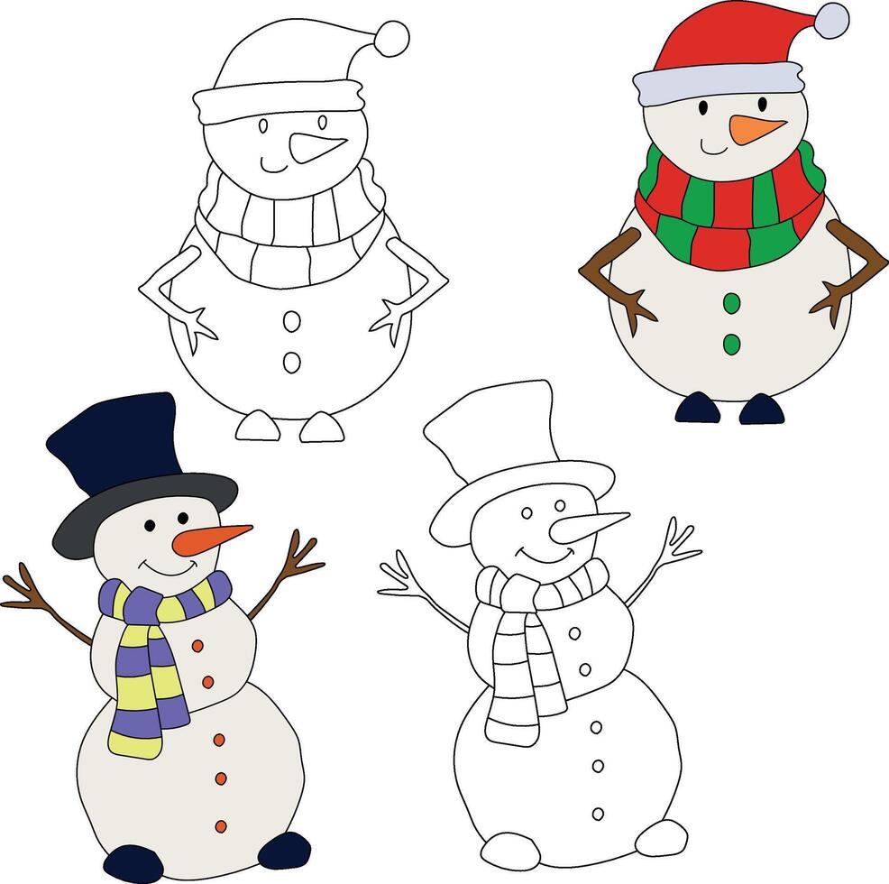 sneeuwman clip art voor geliefden van winter seizoen. deze winter thema sneeuwman pakken Kerstmis viering vector