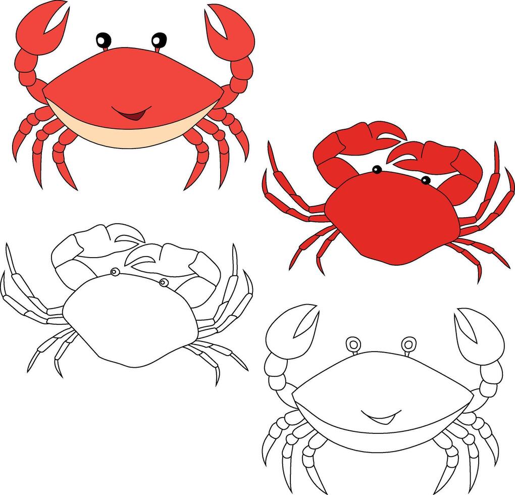 krab clip art. aquatisch dier clip art voor geliefden van onderwater- zee dieren, marinier leven, en zee leven vector