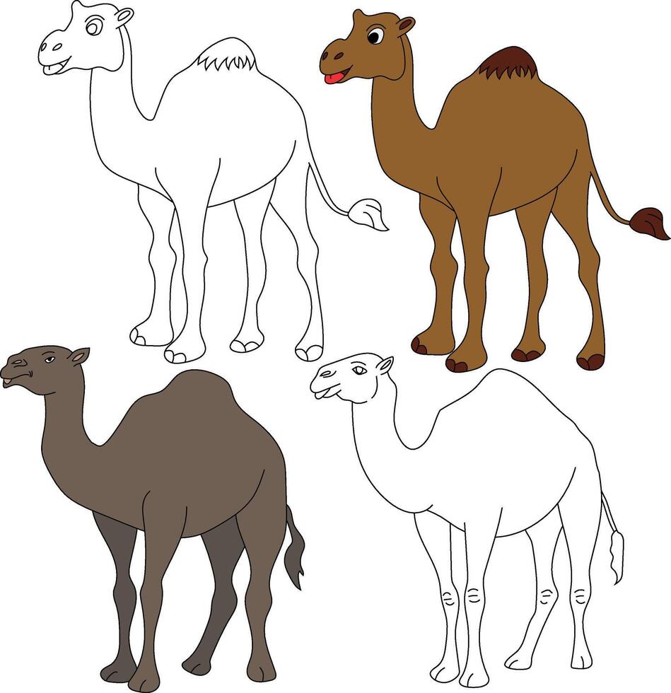 kameel clip art. wild dieren clip art verzameling voor geliefden van oerwouden en dieren in het wild. deze reeks zullen worden een perfect toevoeging naar uw safari en dierentuin-thema projecten. vector