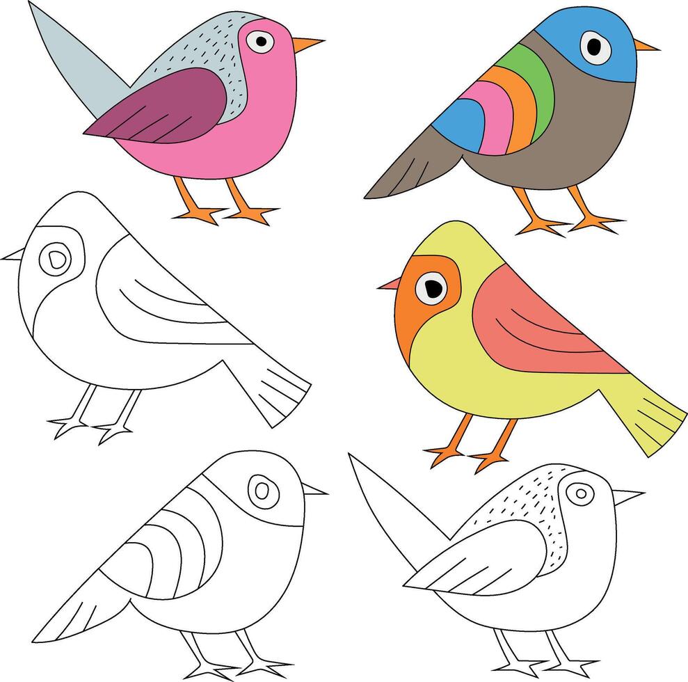 schattig weinig vogel clip art vlak ontwerp. vogel vlak illustratie vector