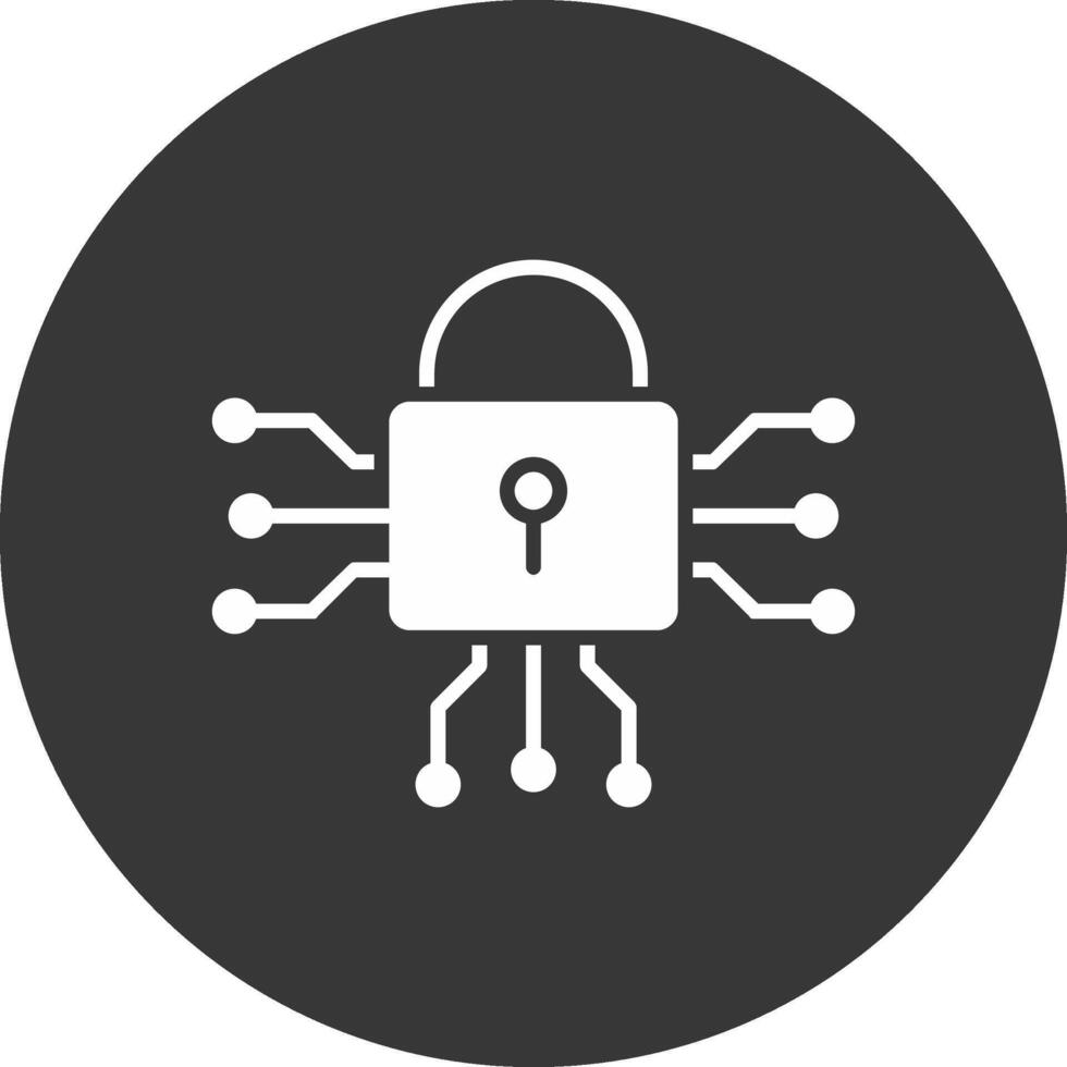 cyber veiligheid glyph omgekeerd icoon vector