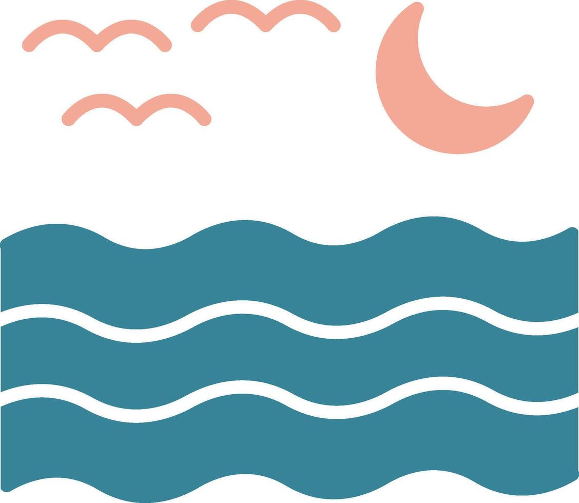 rivier- glyph twee kleur icoon vector