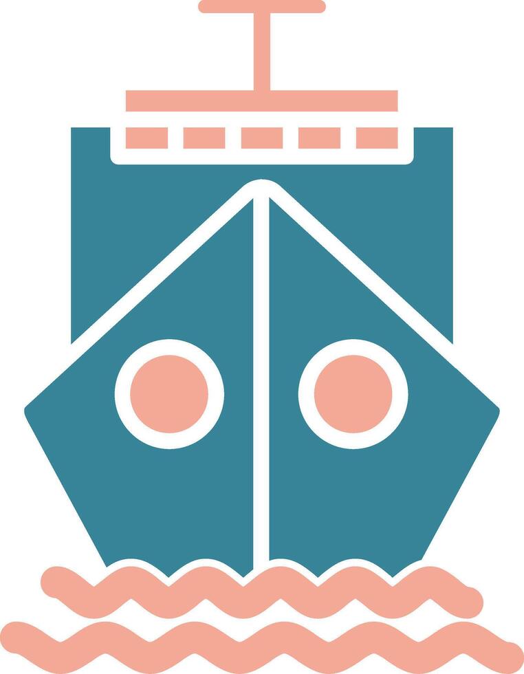 schip glyph twee kleur icoon vector