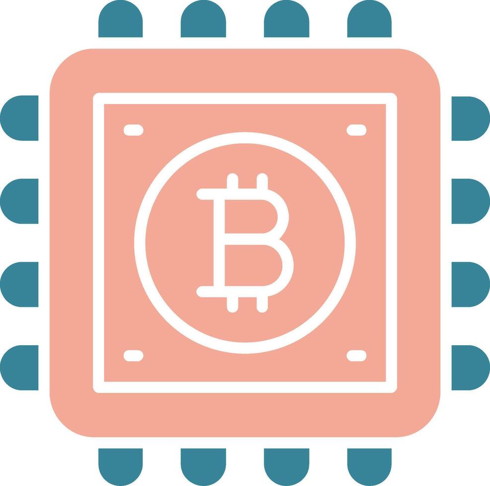 bitcoin werkwijze glyph twee kleur icoon vector