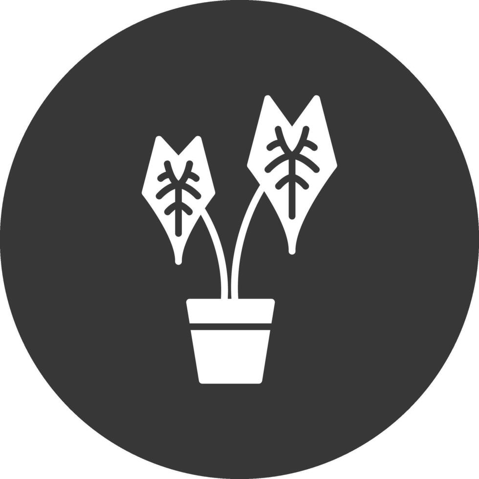 alocasia glyph omgekeerd icoon vector