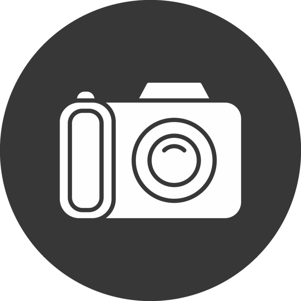 camera glyph omgekeerd icoon vector