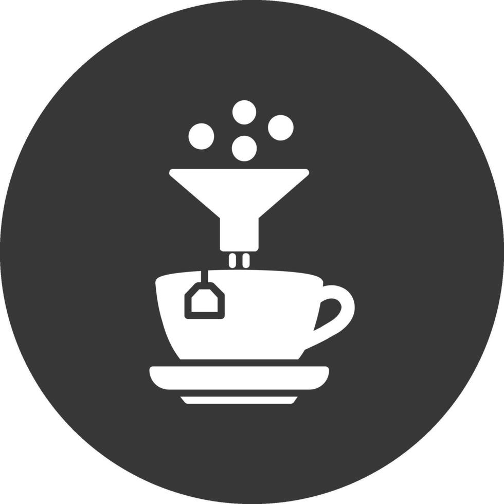 koffie filter glyph omgekeerd icoon vector