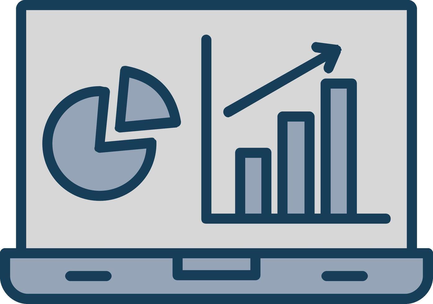 analytics lijn gevulde grijs icoon vector