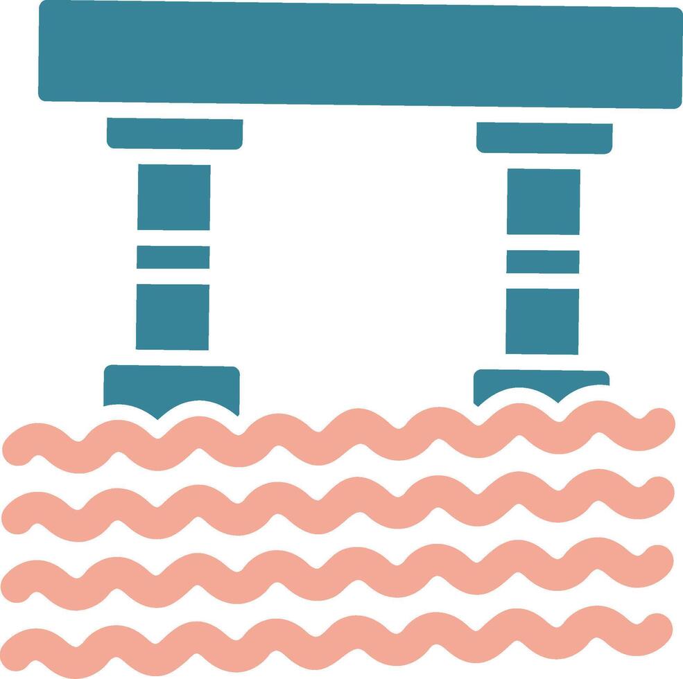 brug glyph twee kleur icoon vector