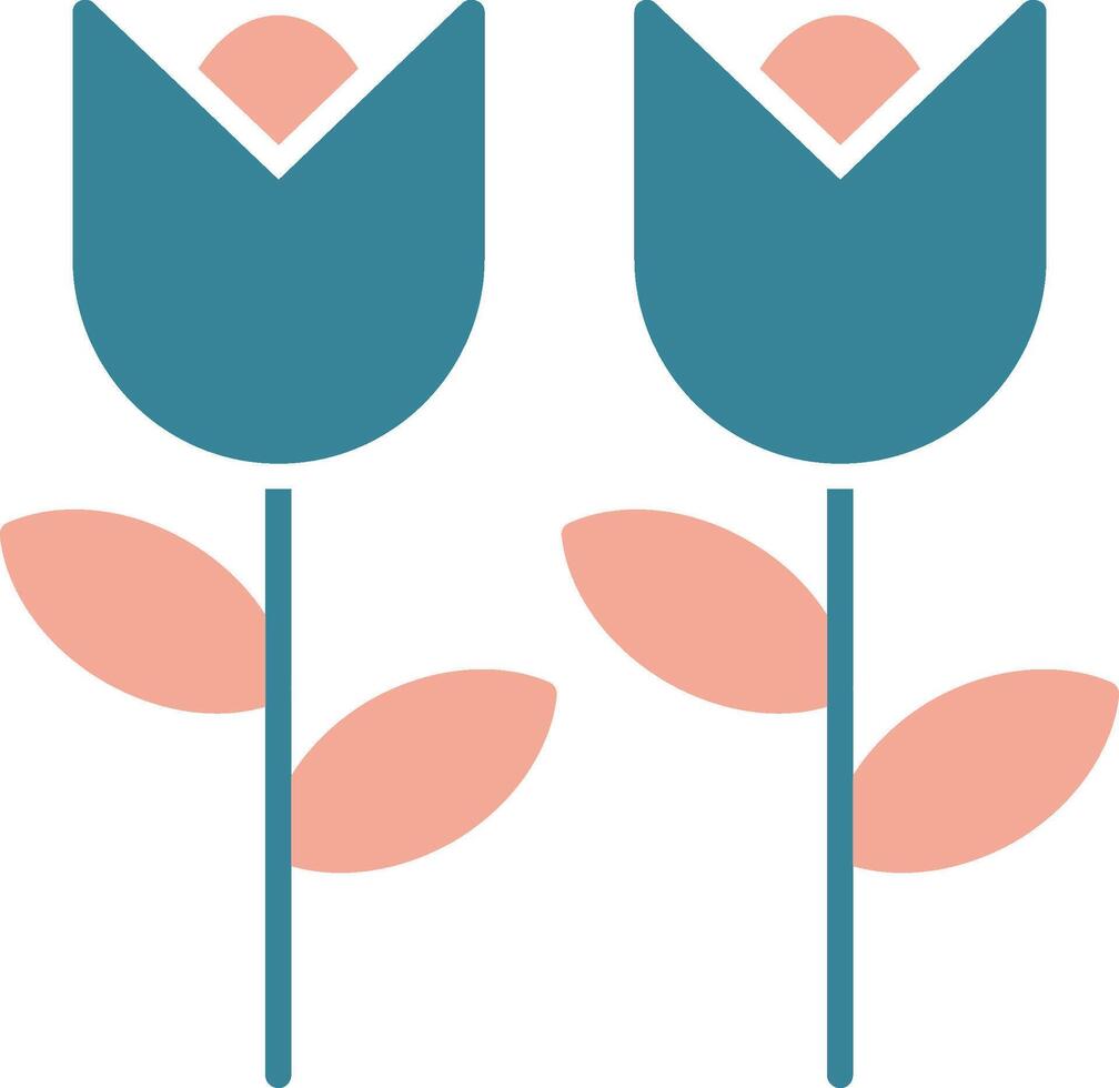 bloemen glyph twee kleur icoon vector