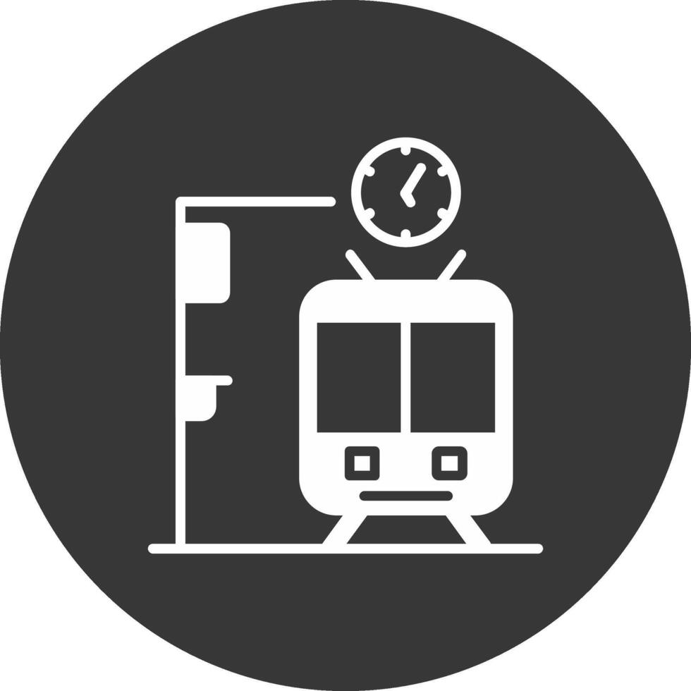 metro station glyph omgekeerd icoon vector