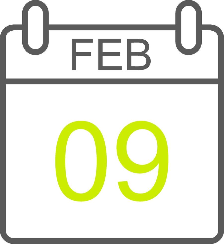 februari lijn twee kleur icoon vector