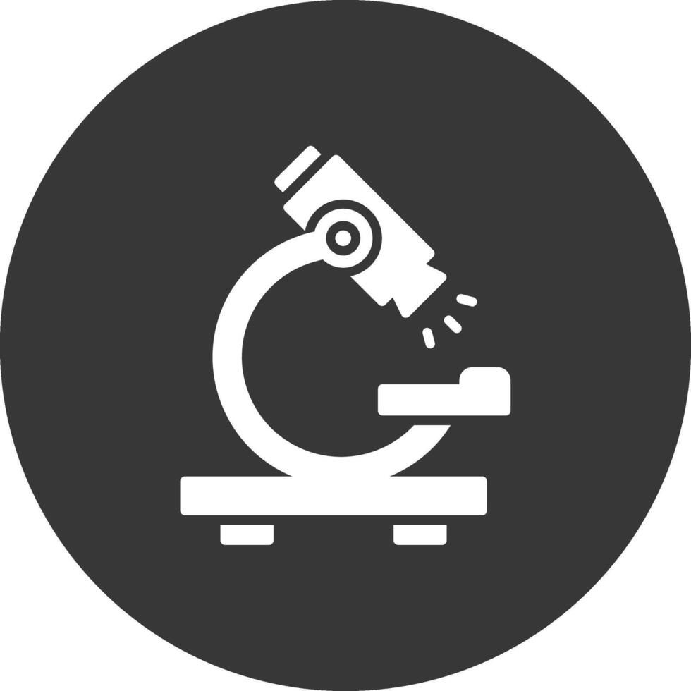 microscoop glyph omgekeerd pictogram vector