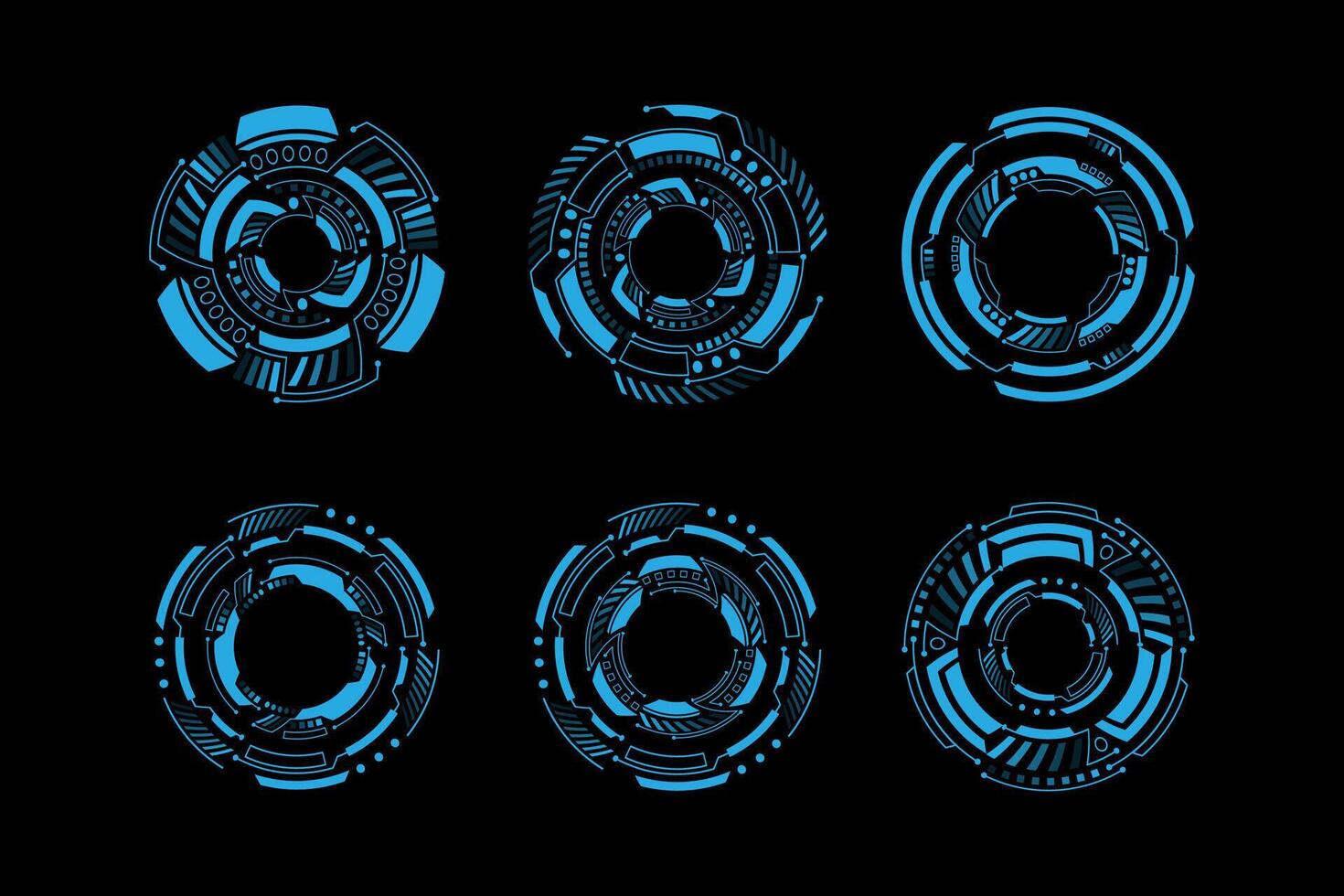 futuristische sci-fi Scherm circulaire elementen, hud futuristische gebruiker koppel vector