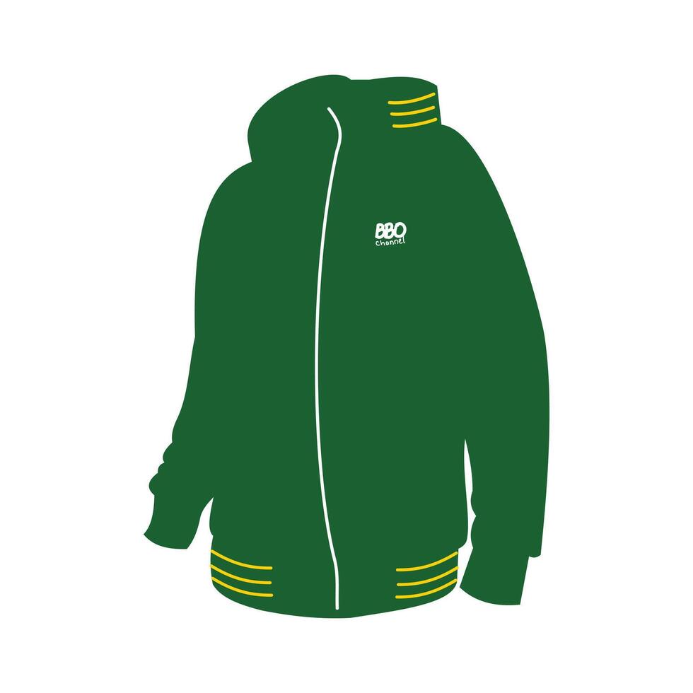 groen jasje ontwerp elementen. koel helder capuchon ontwerp. eenvoudig elementen van grafisch ontwerp van mode en textiel vector