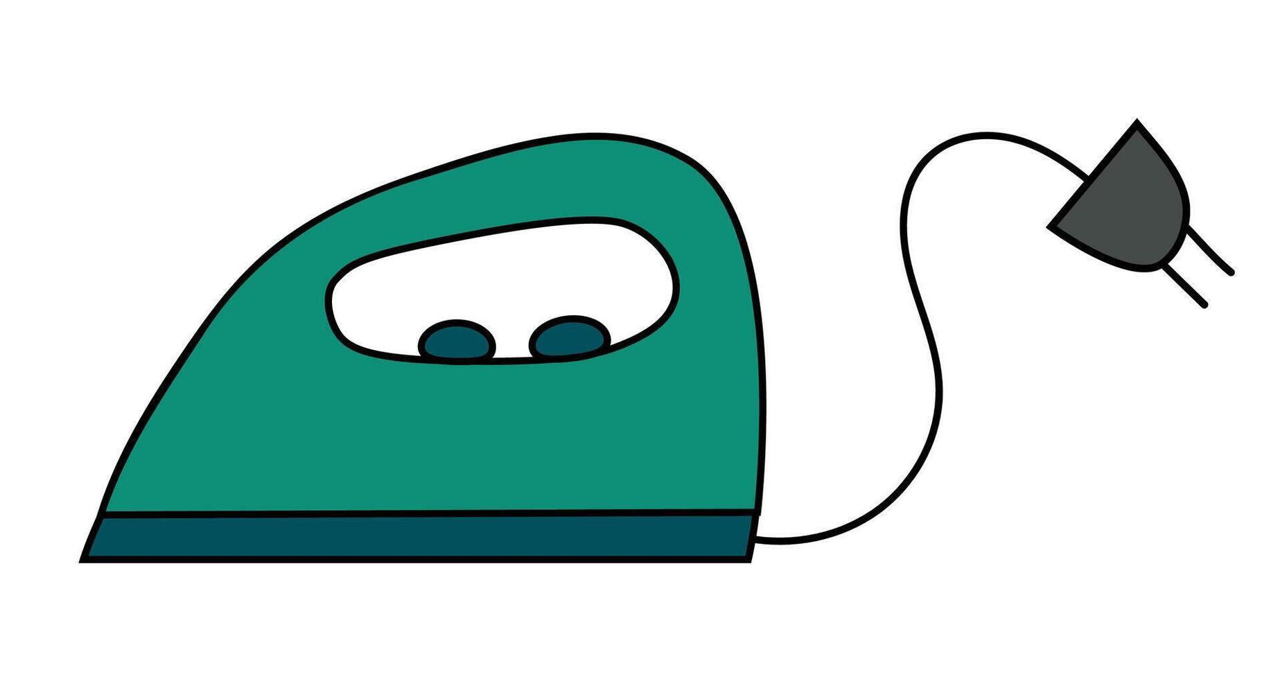 wasserij gereedschap element. ijzer huishouden apparaat. huishouding icoon, sticker, logo, embleem. gemakkelijk tekening vlak illustratie. vector