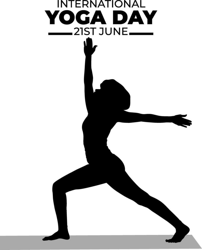 silhouet Internationale yoga dag vector