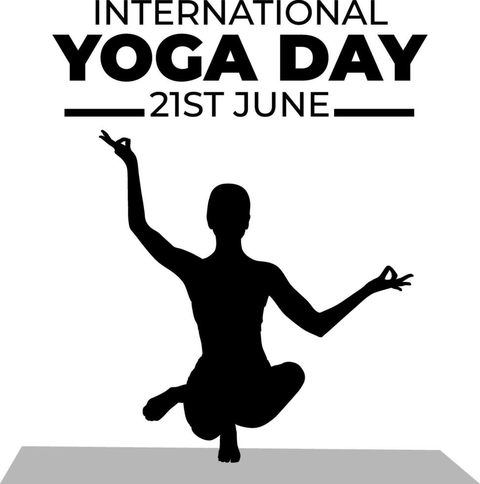 silhouet Internationale yoga dag vector