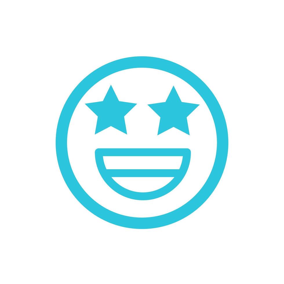 verbazingwekkend emoji uitdrukking, geïsoleerd Aan wit achtergrond, van blauw icoon set. vector