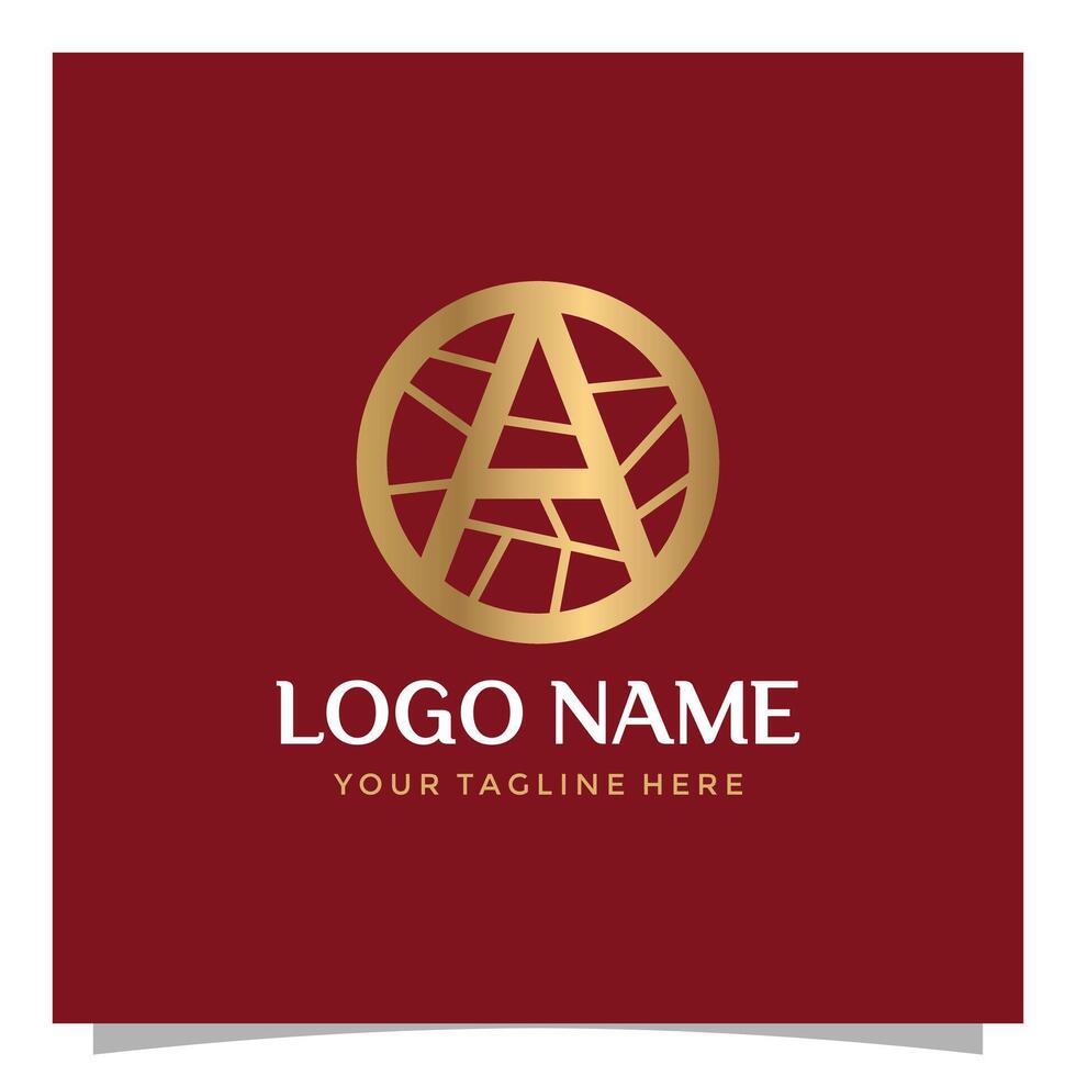 brief een logo ontwerp met een houten cirkel en een brief binnen vector