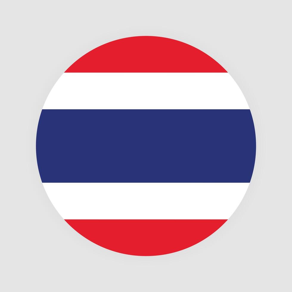 nationaal vlag van Thailand. Thailand vlag. Thailand ronde vlag. vector