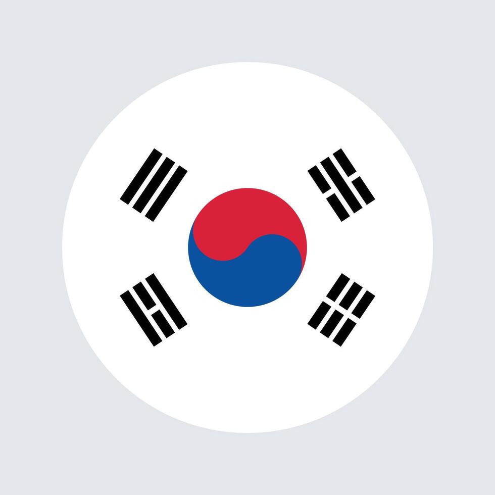 nationaal vlag van zuiden Korea. zuiden Korea vlag. zuiden Korea ronde vlag. vector