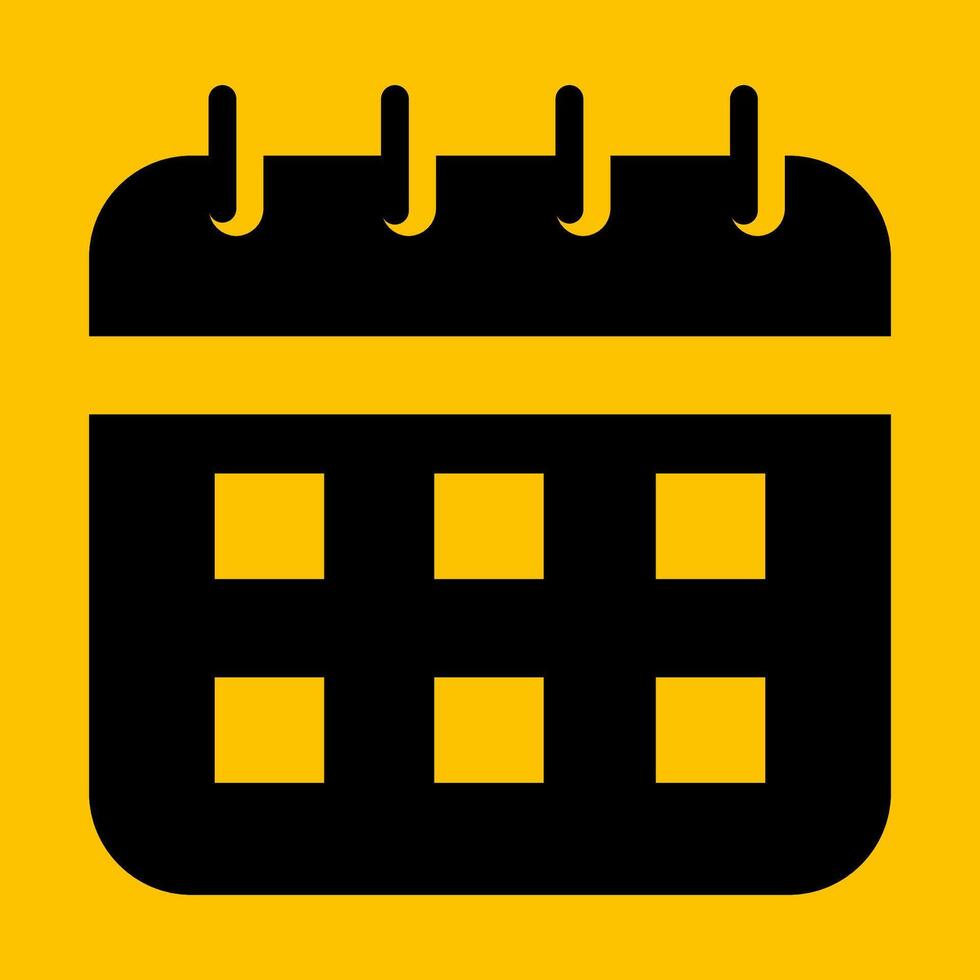 kalender icoon Aan een geel achtergrond vector