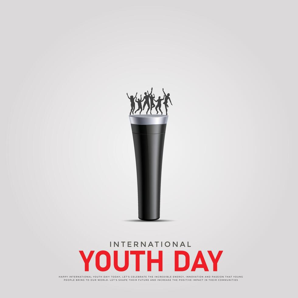 Internationale jeugd dag, creatief advertenties, 3d illustraties vector