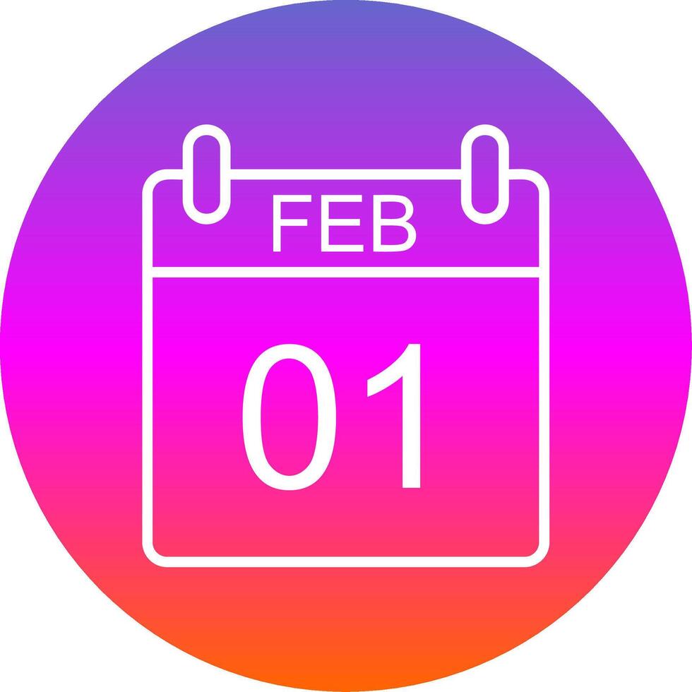 februari lijn helling cirkel icoon vector