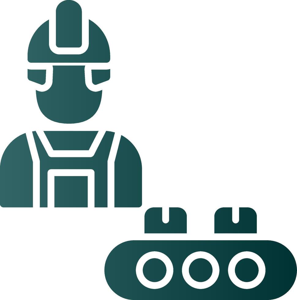 industrieel arbeider glyph helling icoon vector