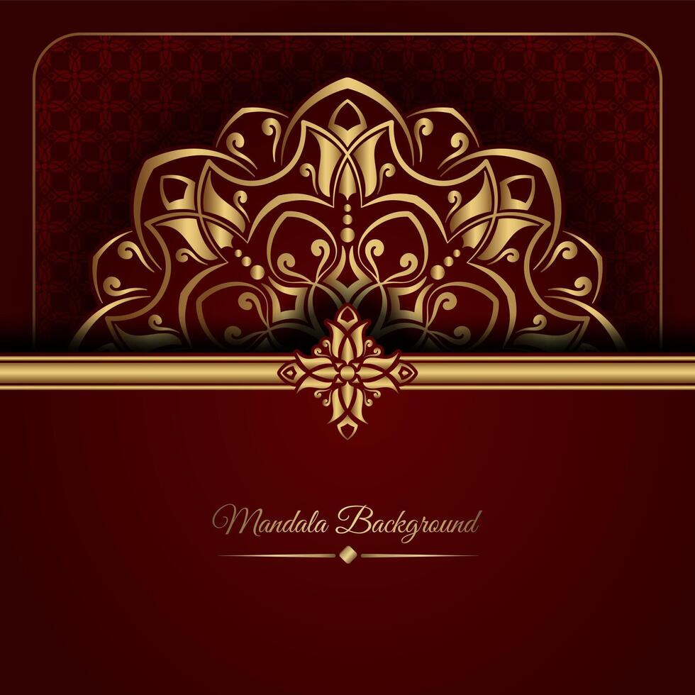 rood luxe achtergrond, met goud mandala ornament vector