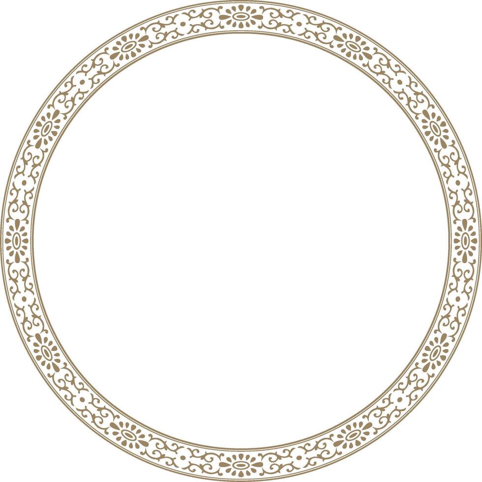 goud gekleurde kader, grens, Chinese ornament. gevormde cirkel, ring van de volkeren van oosten- Azië, Korea, Maleisië, Japan, Singapore, Thailand. vector
