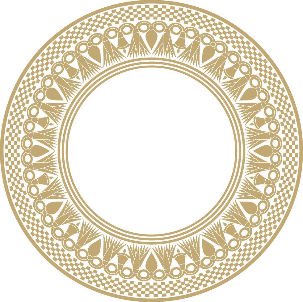 gouden ronde Egyptische ornament. eindeloos cirkel, ring van oude Egypte. meetkundig Afrikaanse kader vector