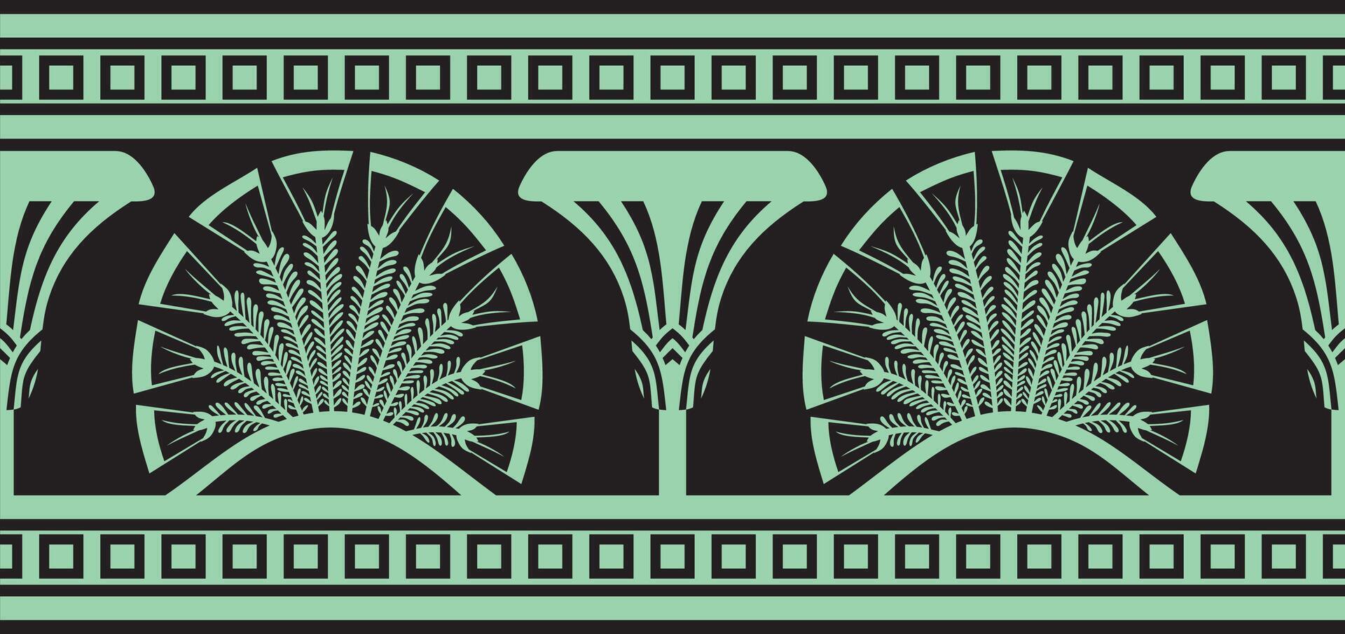 groen naadloos Egyptische ornament. eindeloos grens, oude Egypte kader. vector