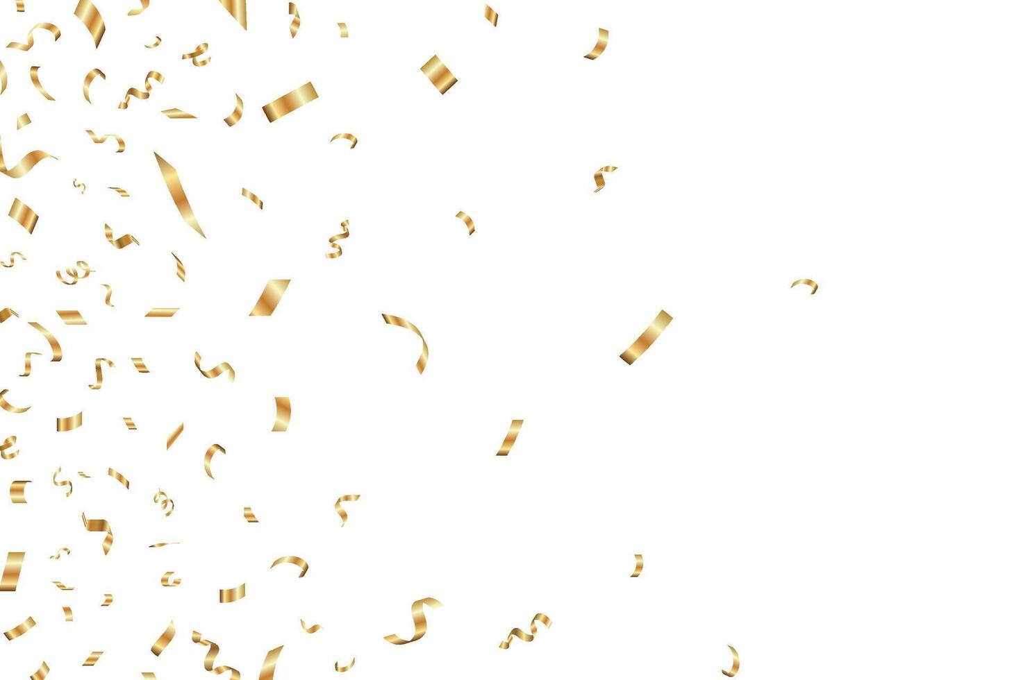 goud confetti vallend achtergrond voor verjaardag, verjaardag ontwerpen. helder glimmend goud confetti voor partij vector