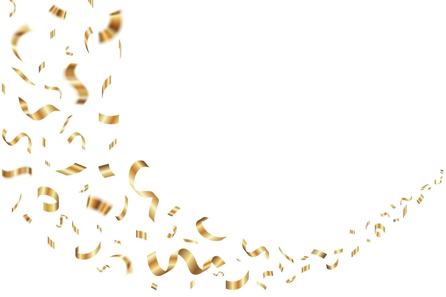 goud confetti vallend achtergrond voor verjaardag, verjaardag ontwerpen. helder glimmend goud confetti voor partij vector