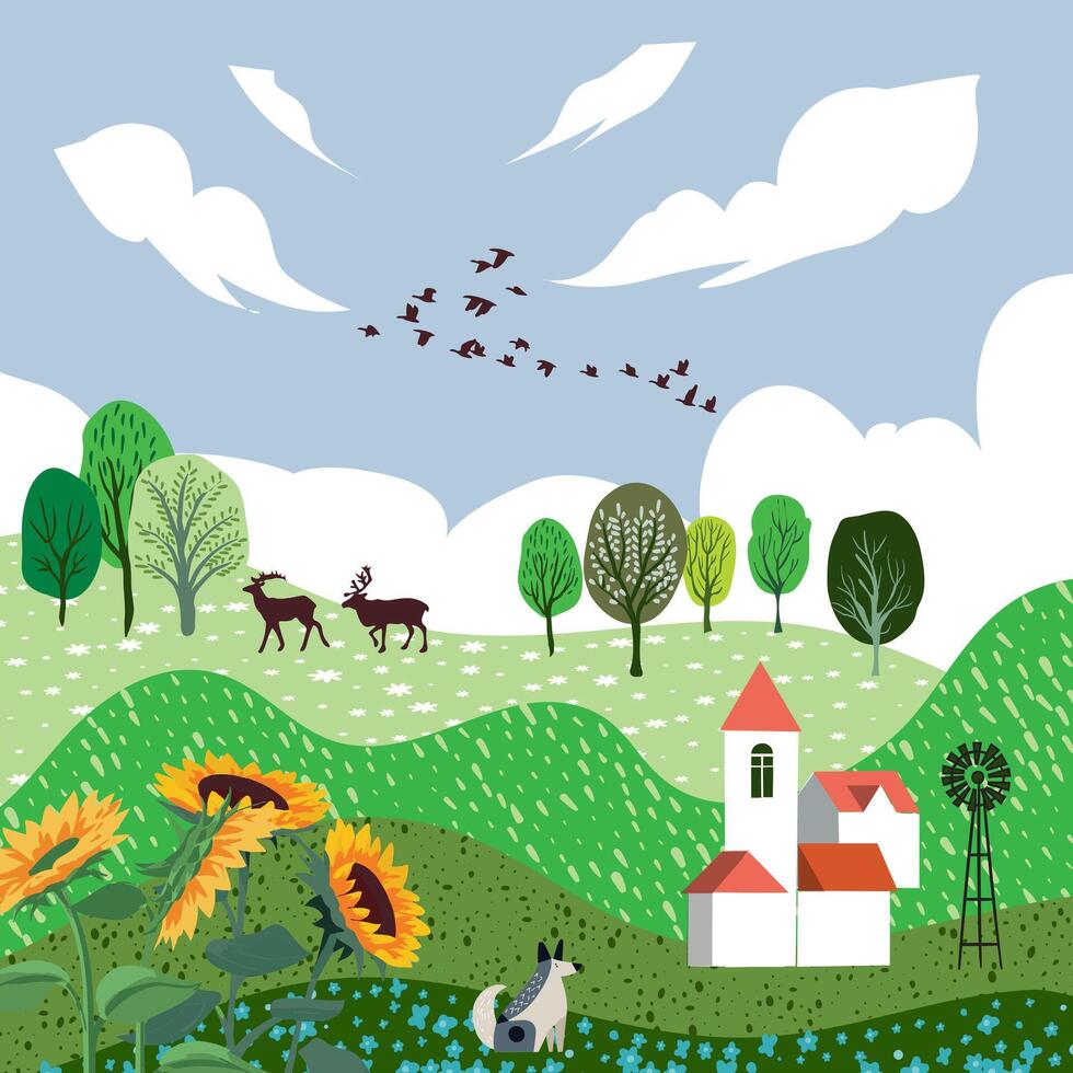 natuur en landschap, hedendaags artistiek poster. vector