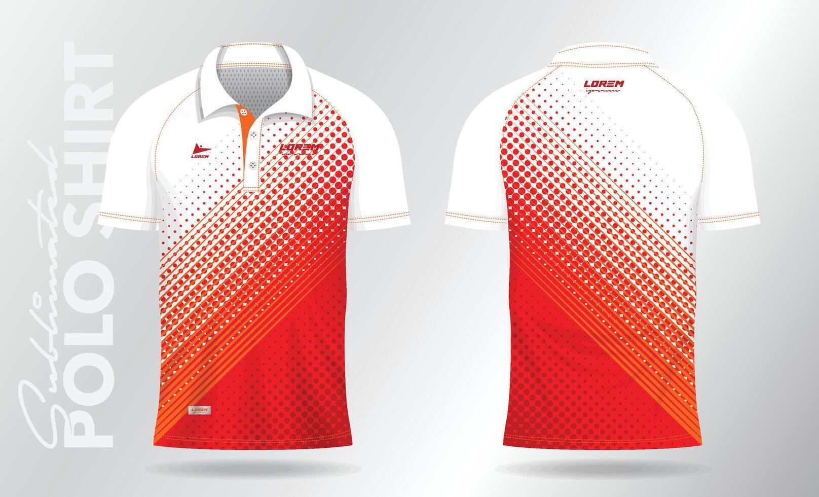 rood wit sportshirt sjabloon voor teamuniformen en voetbalt-shirtontwerp vector