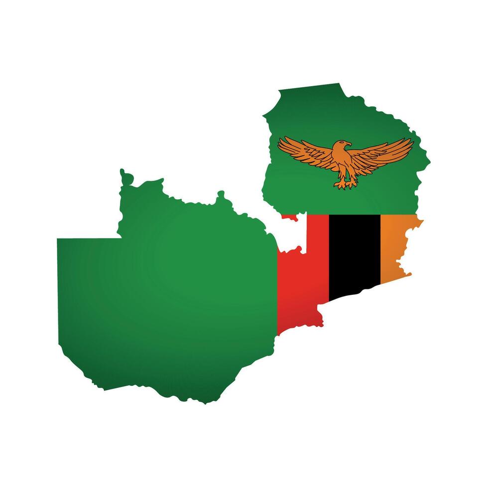 illustratie. officieel vlag van Zambia. nationaal vlag met adelaar en rood, zwart, geel strepen Aan groen achtergrond. creatief ontwerp in laag poly stijl vector