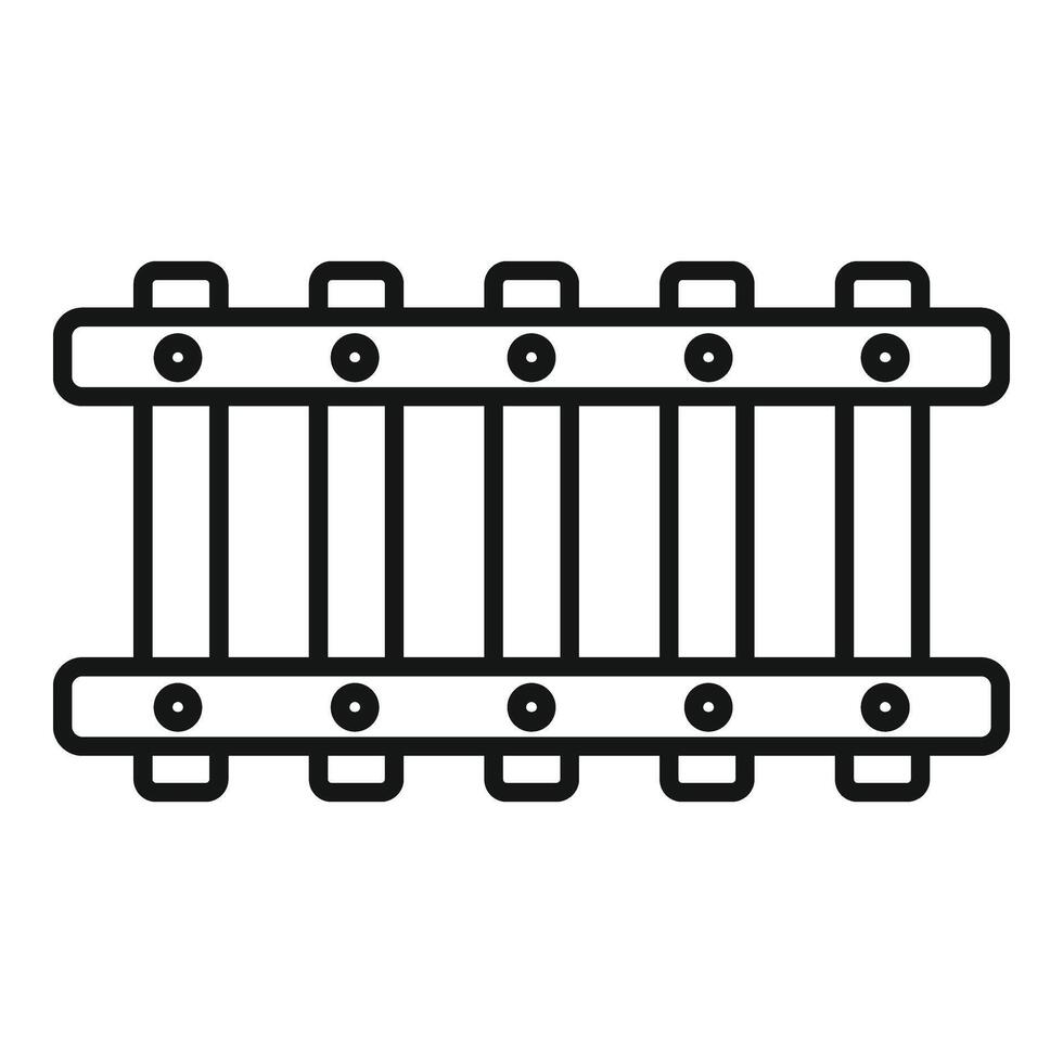 Open spoorweg icoon schets . controle bijhouden vector