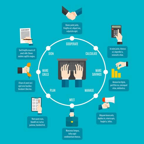 Zakelijke handen Infographics vector