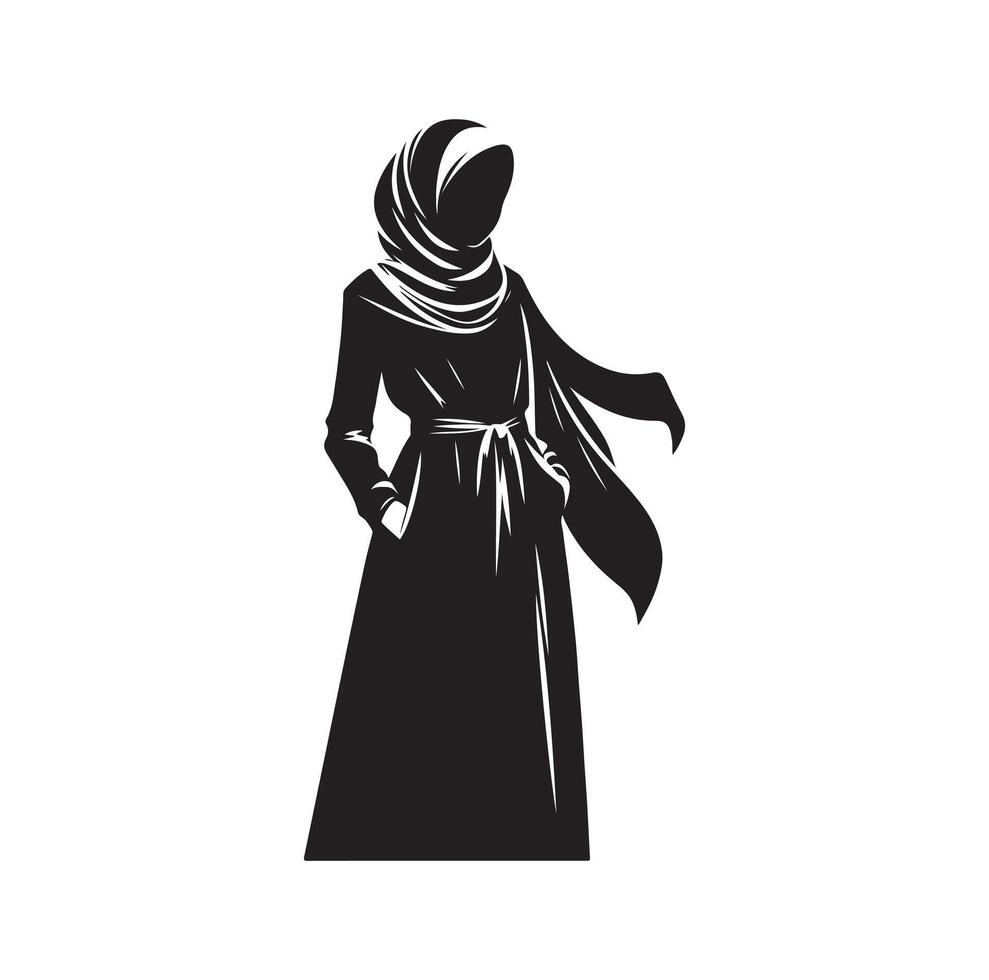 hijab stijl mode staand illustratie ontwerp vector