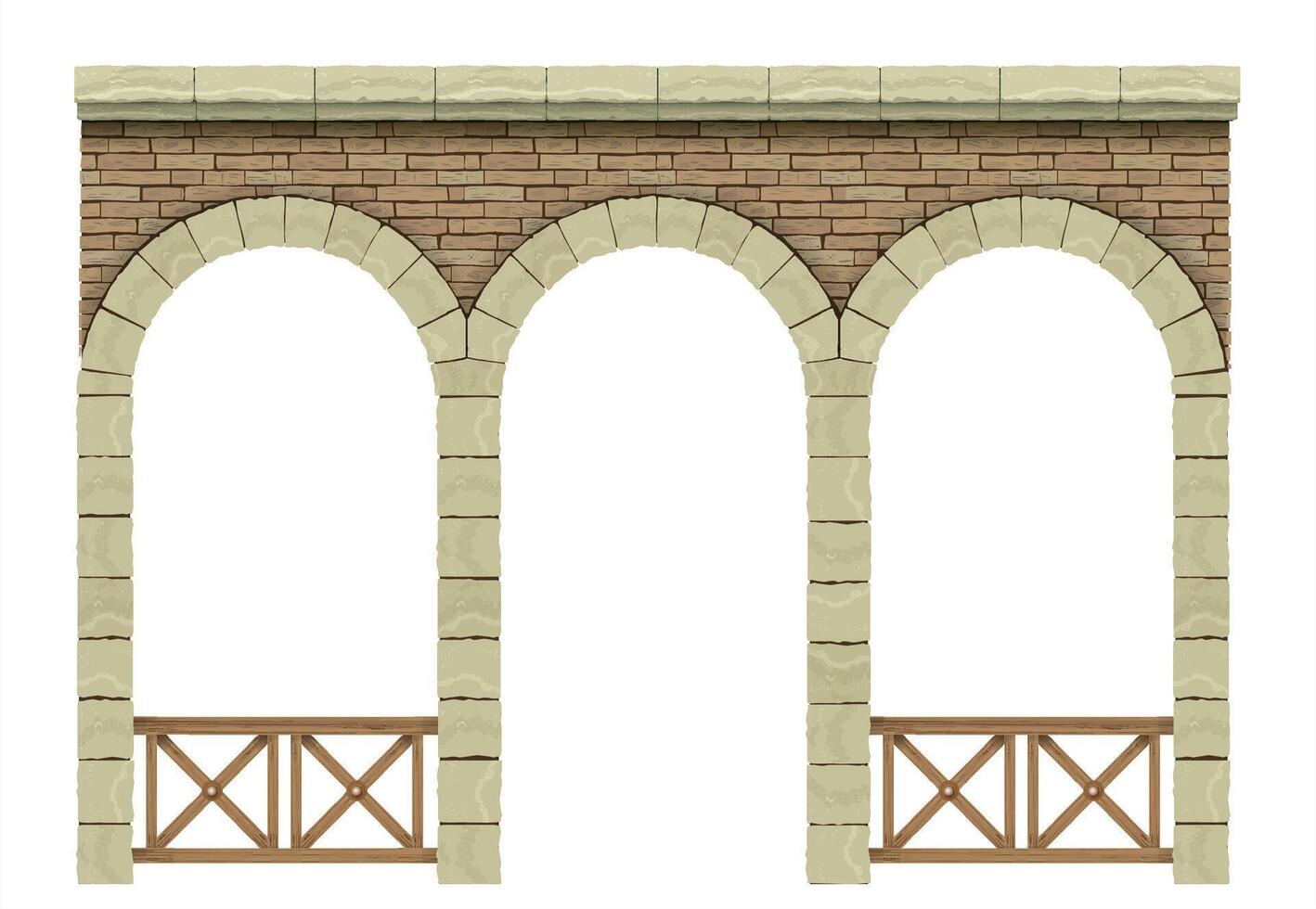 muur met bogen vector