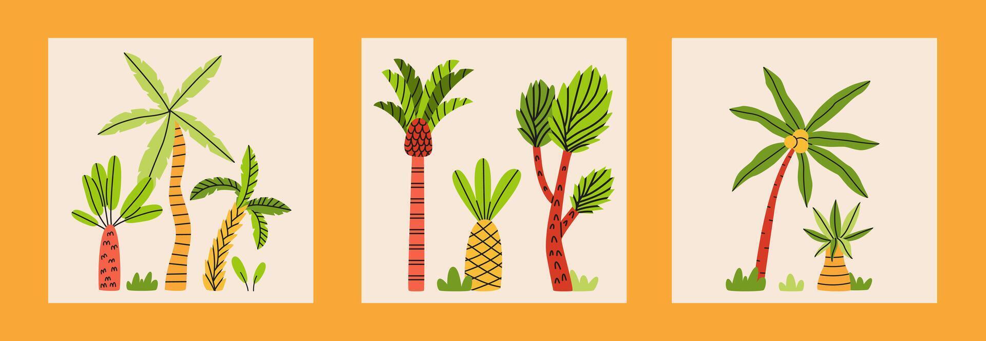 palm bomen posters reeks vector