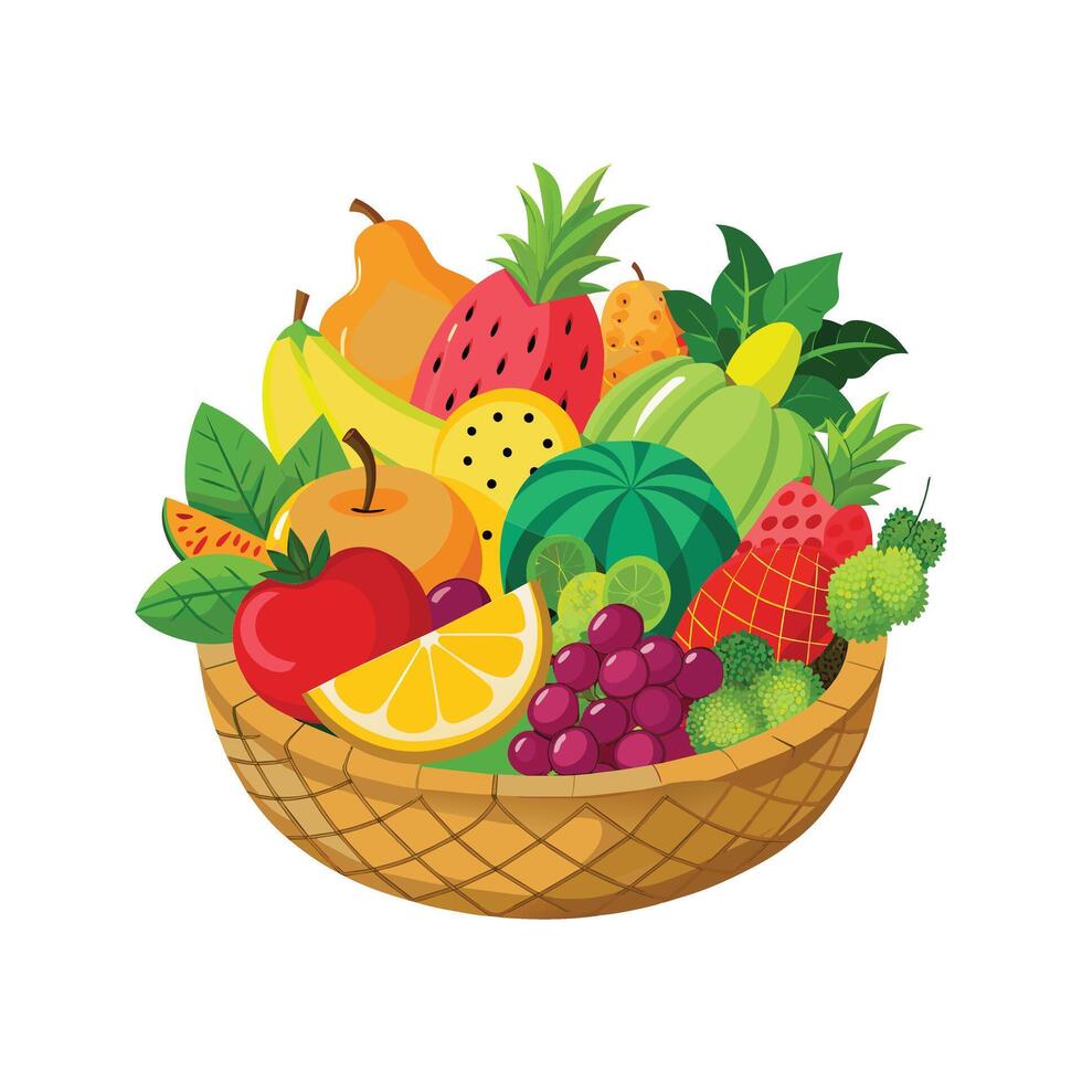 een verscheidenheid van fruit illustratie vector