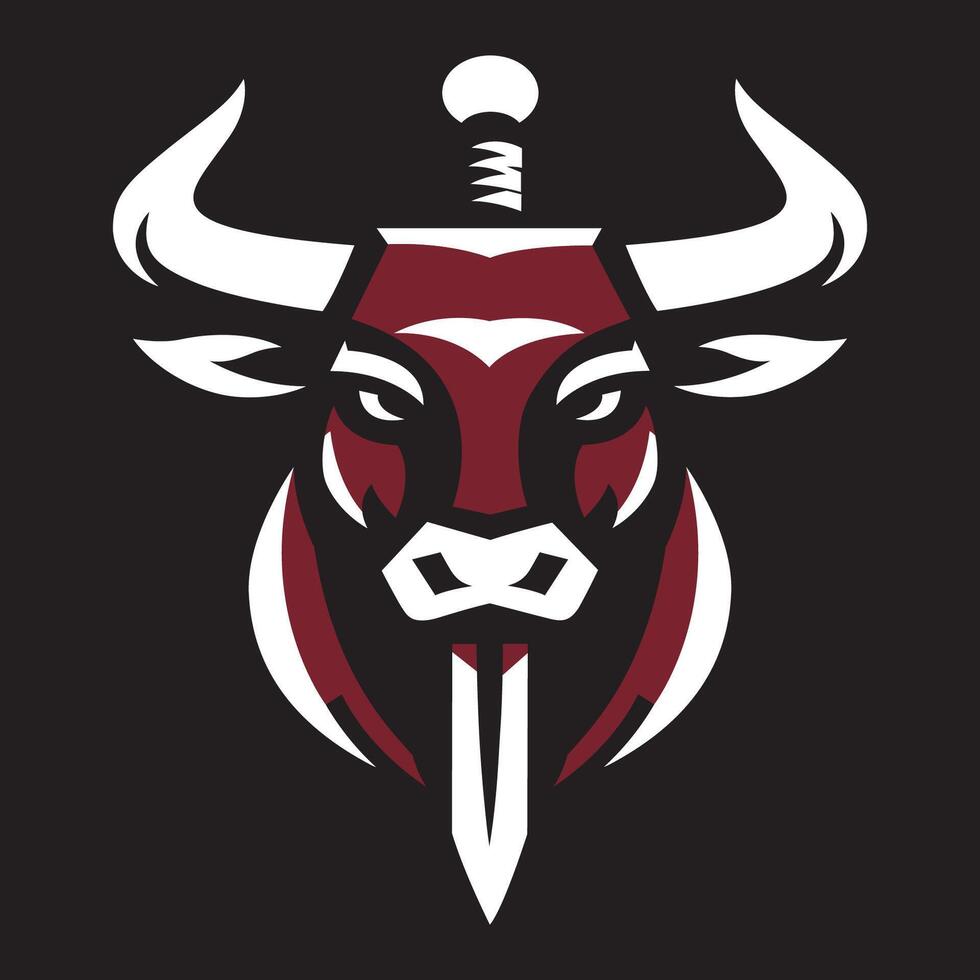 stier zwaard logo vector