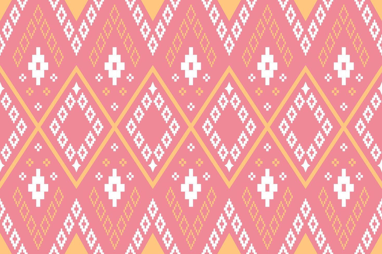 roze kruis steek kleurrijk meetkundig traditioneel etnisch patroon ikat naadloos patroon grens abstract ontwerp voor kleding stof afdrukken kleding jurk tapijt gordijnen en sarong aztec Afrikaanse Indisch Indonesisch vector