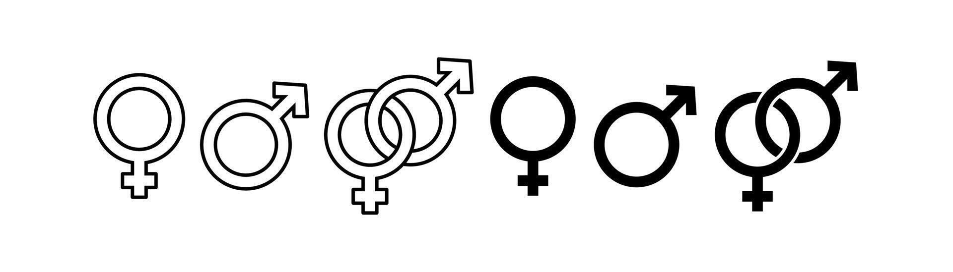 mannetje en vrouw icoon symbool. bewerkbare hartinfarct. illustratie ontwerp.web vector
