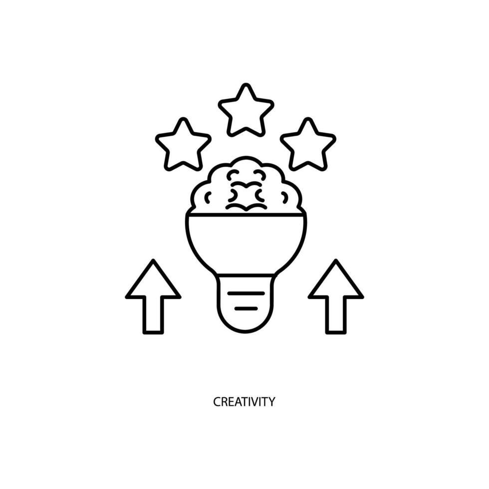 creativiteit concept lijn icoon. gemakkelijk element illustratie. creativiteit concept schets symbool ontwerp. vector
